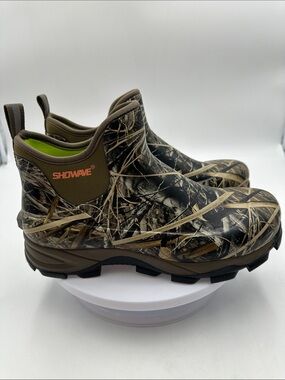Showave Men's Camo Slip On Rain & Snow Boots Size 11 Green Black NEW